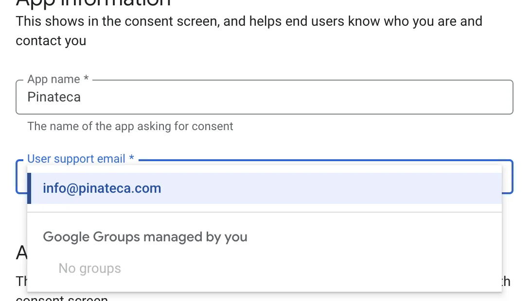 Signed in as the product address, it shows up as an option